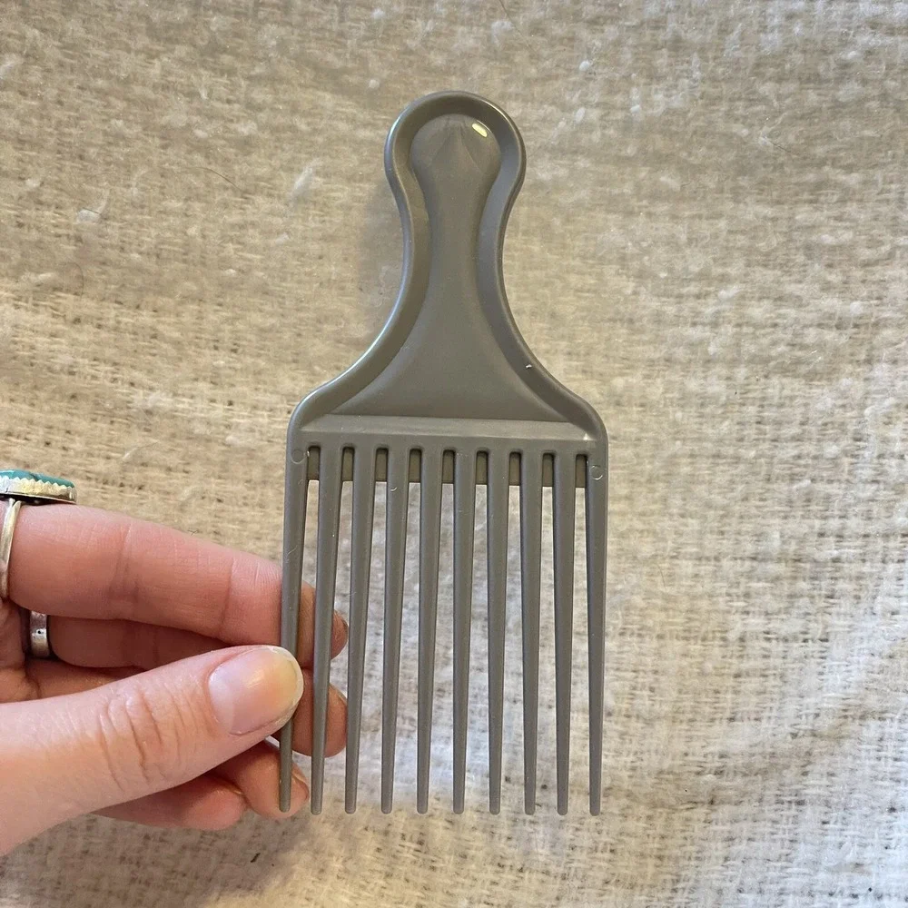 Vintage Goody Plastic Silver‎ Textured Hair Pick Comb Lift